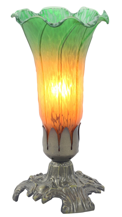 Tiffany Upward Lily Lamp Amber And Green Tiffany Upward Lily Lamp Amber And Green